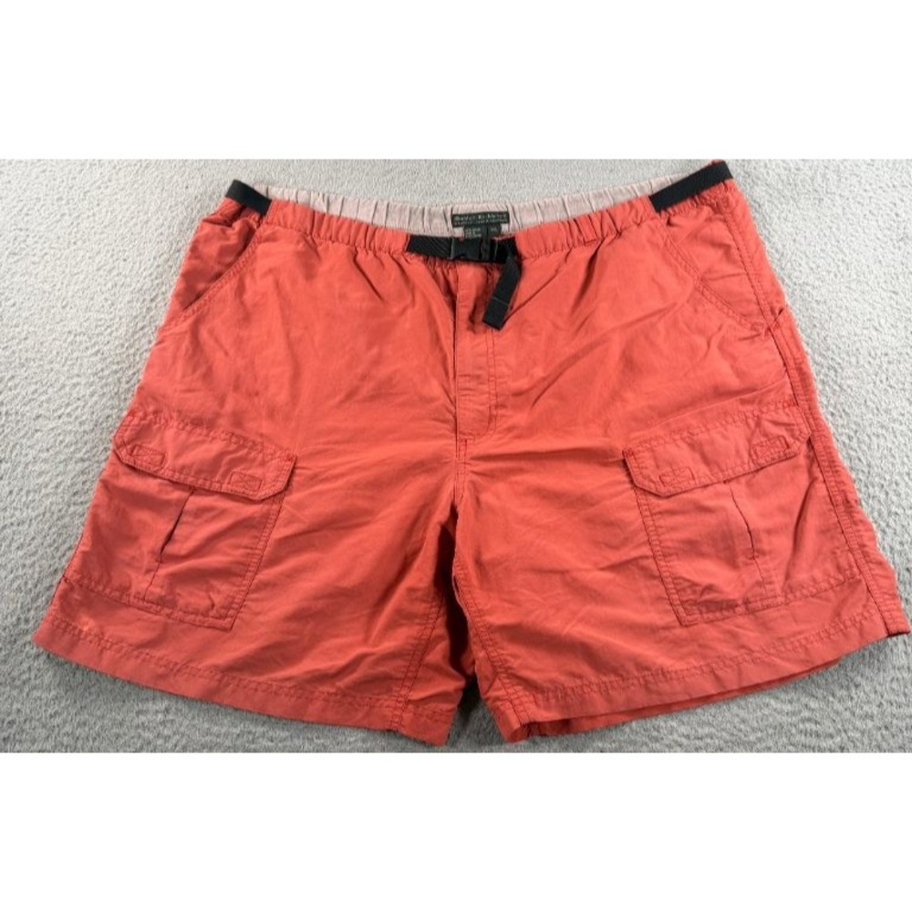 Royal Robbins Shorts Mens 2XL Orange Cargo Nylon Belted 7" Inseam Outdoor Travel